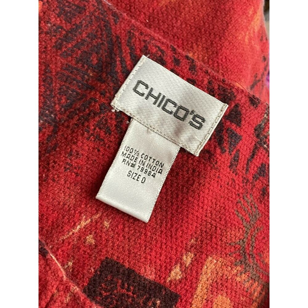 Chicos 0 Red Single Button Geometric Southwestern… - image 4